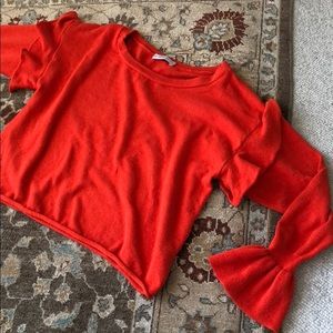 Orange Zara knit sweater shirt